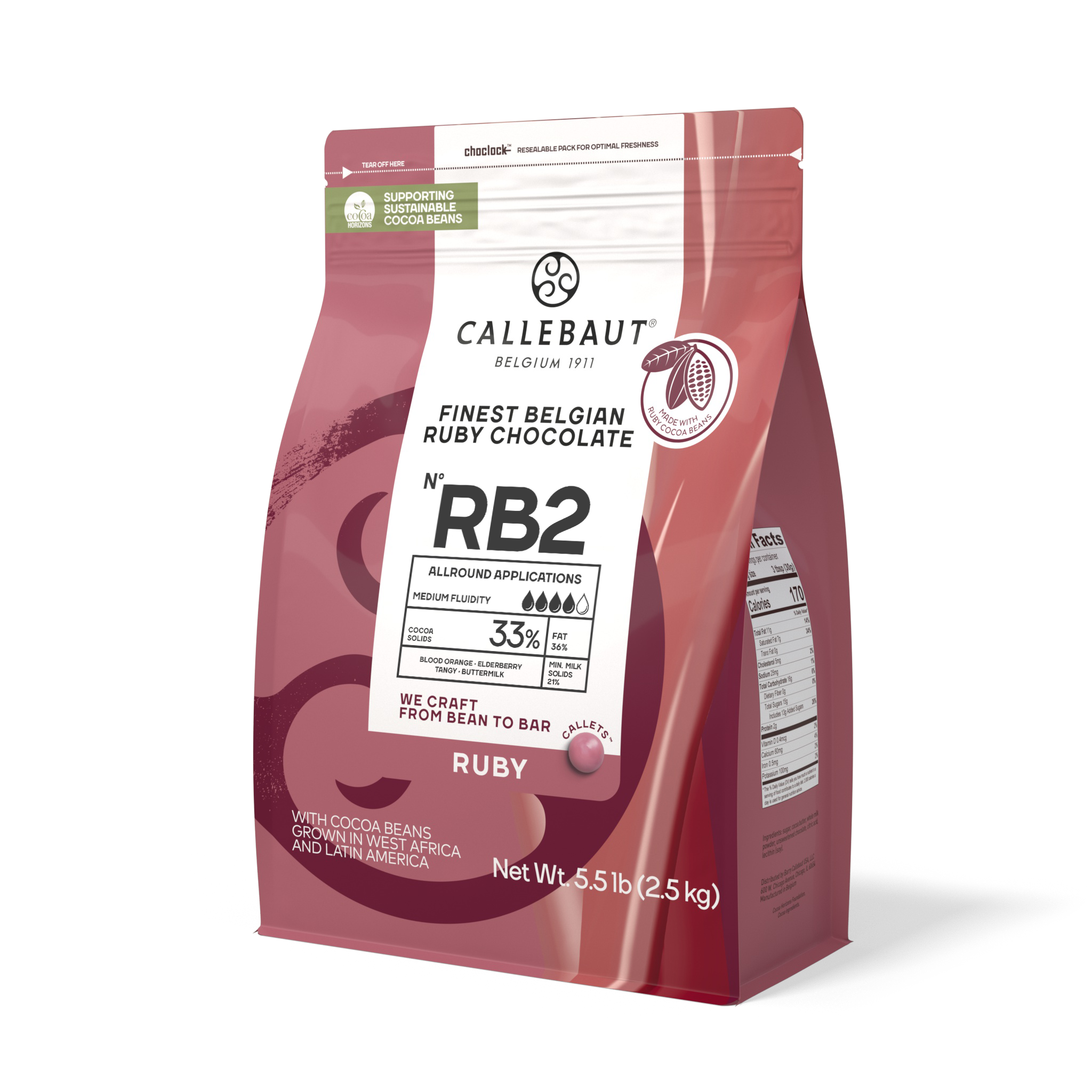 Callebaut Ruby RB2 Couverture Callets - 2.5 kg, , large