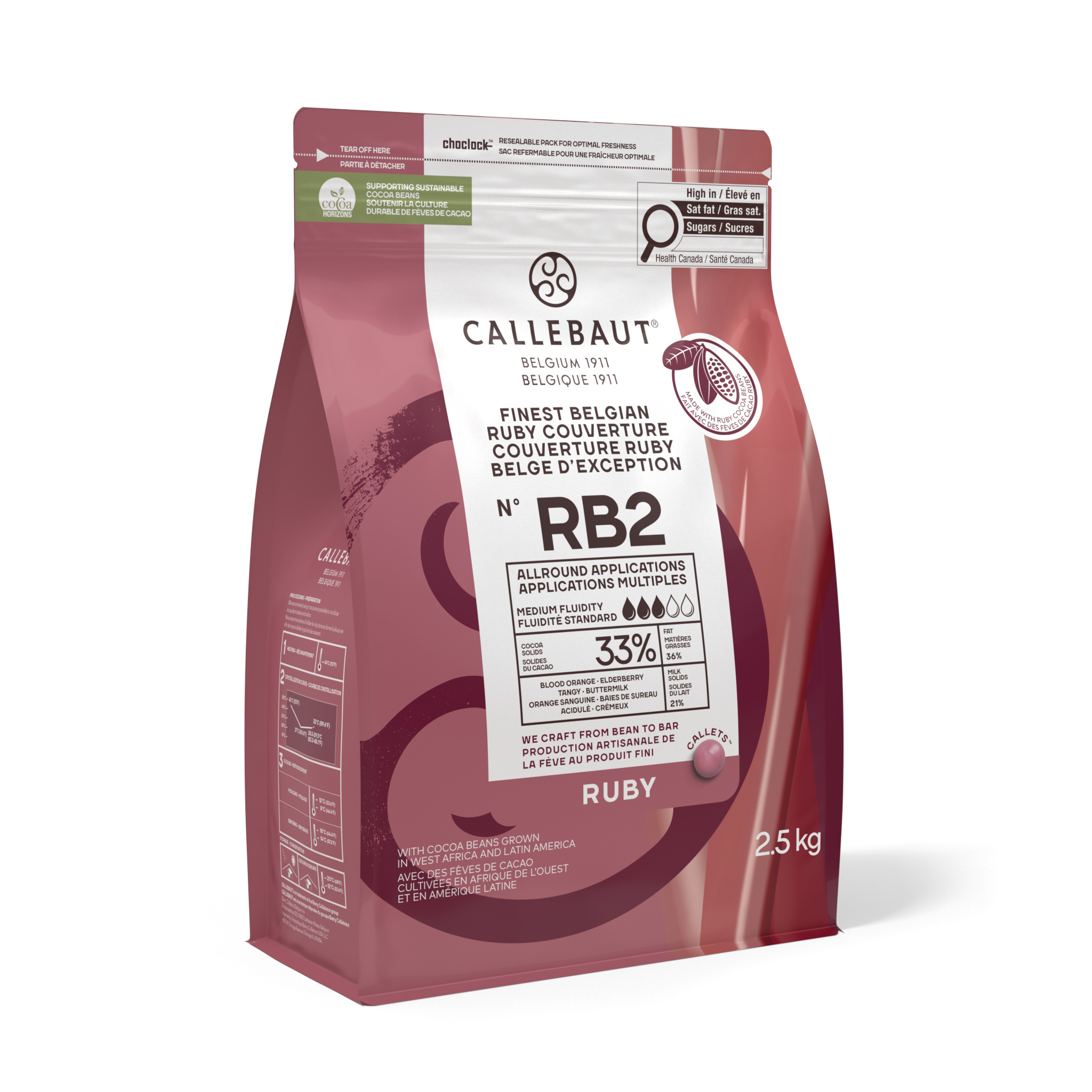 Callebaut Ruby RB2 Couverture Callets - 2.5 kg, , large
