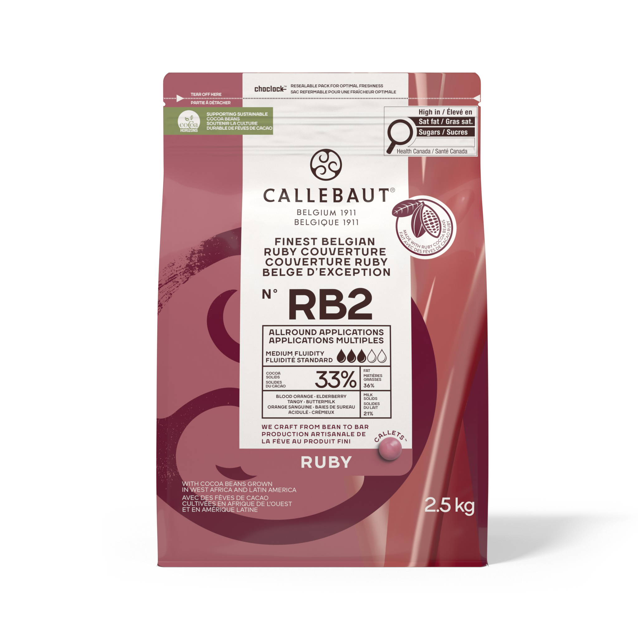 Callebaut Ruby RB2 Couverture Callets - 2.5 kg