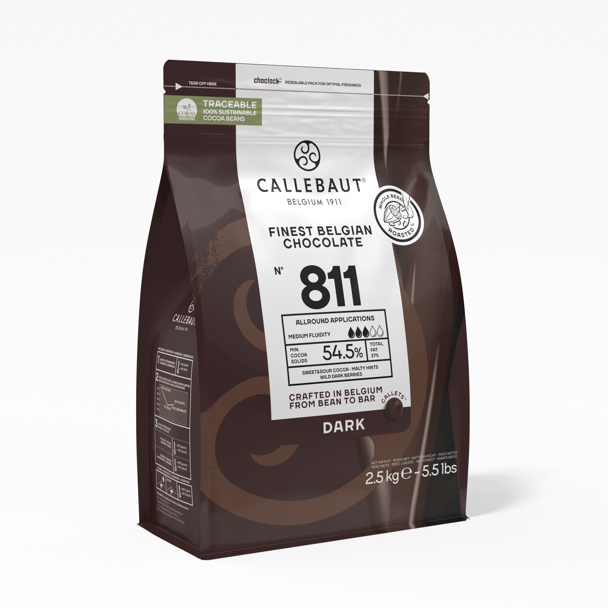 Dark Chocolate Callets: Recipe N&deg; 811 2.5kg, , large